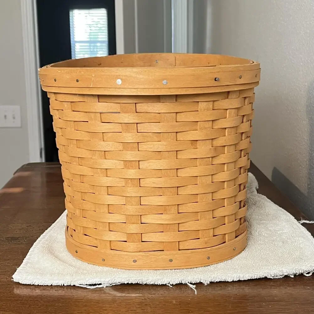 Longaberger Workload Basket Handwoven Storage Signed Wood Wicker USA Decor